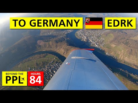 First flight to Germany: EBCI to Koblenz-Winningen (EDRK) with a go-around, and back along the Mosel