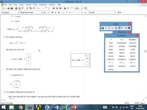 Bai 3 MathCAD Giai phuong trinh bac nhat va bac cao Thay PGS TS Dao Van Tuan