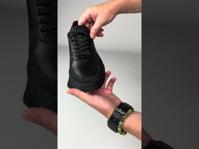 Чоботи жіночі шкіряні байка хутро 592641 Чорний Кеди чоловічі шкіра 592687 Чорні