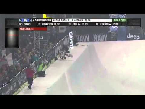 X Games Aspen 2013 Kazuhiro Kokubo Run 2 Men s Snowboard SuperPipe Elimination