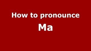 How to pronounce Mǎ
