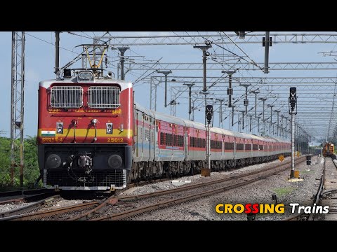 Single Line CROSSING Trains | Route Diverted TRAINS and Regular Express Trains | Indian Railways