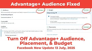 How to Turn Off Advantage+ Audience in Facebook Ads Manager (Step-by-Step Guide)