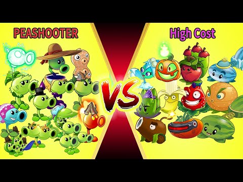 PvZ 2 Team PEASHOOTER vs HIGH COST Team - Which Team Can Win (Max Level Plant Vs Plant)