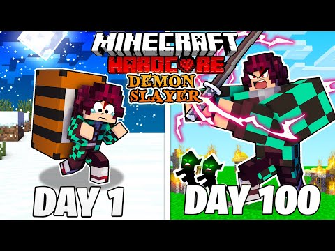 I Survived 100 Days as a DEMON SLAYER in HARDCORE Minecraft
