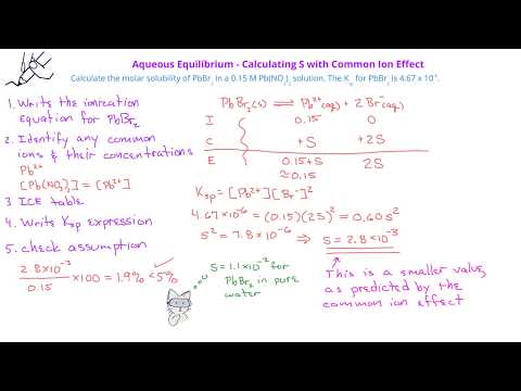 Aqueous Solution Equilibrium -06 Solubility & Common Ion Effect