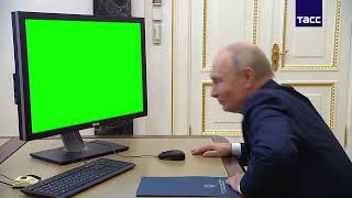 Putin on the computer green screen