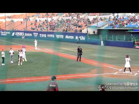 140408 크레용팝(Crayon Pop) 목동야구장 시구, 시타 직캠 by 욘바인첼