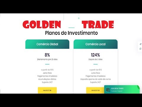 "URGENTE" DIRETO DO FORNO Golden Trade 8% ao dia ou 124% após 3 dias+Investi 50 Dólares