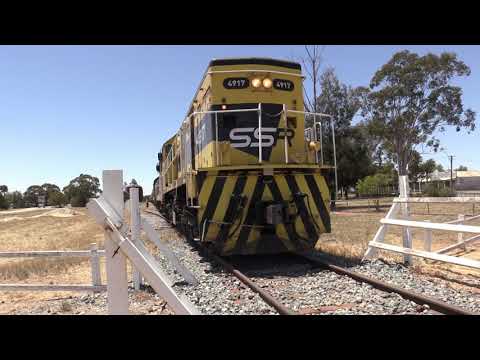 SSR 49s The Rock to Boree Creek. Clyde Engineering's 4917 4904 4908 4911 and grain train