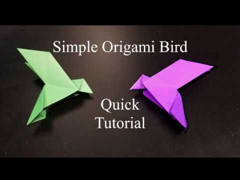 Simple Origami Bird - Quick Tutorial - How to fold this Simple Origami Bird