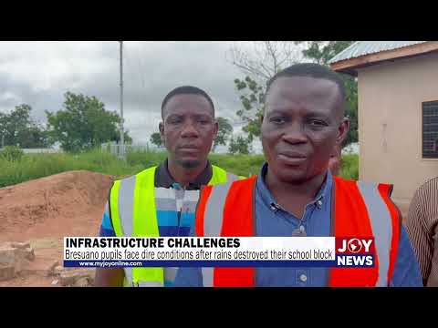 Bresuano MA Basic School pupils learn in dire conditions after torrential rains destroy school block