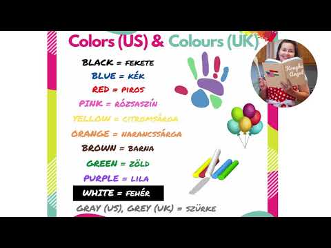 Angol kiejtés: SZÍNEK / COLORS szókincskártya