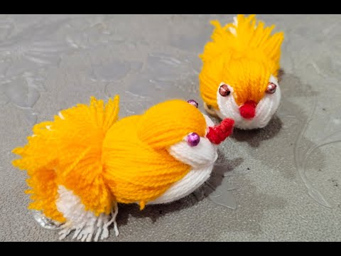 Super easy Chicken Making idea with Yarn / DIY woolen chicken / How to make yarn chicken