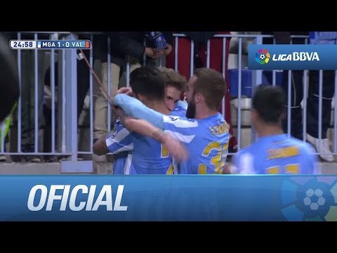 Gol acrobático de Samu Castillejo (1-0) Málaga CF - Valencia CF