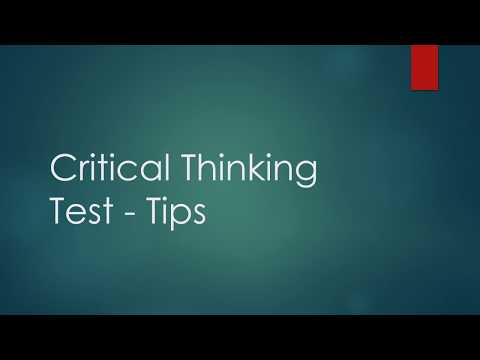Critical Thinking Test - Tips