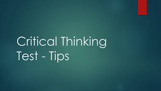 Critical Thinking Test - Tips