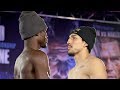 TEOFIMO LOPEZ STARES HARD INTO THE EYES OF RICHARD COMMEY - FULL COMMEY VS LOPEZ WEIGH IN & FACE OFF