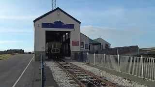 Great Orme Tramway arrives at summit station Llandudno Conwy Wales