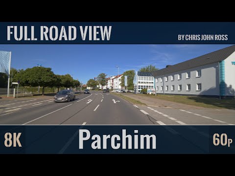 Parchim, Germany: Stadtfahrt Südwest-Ost - City Tour Southwest-East - 8K (4320p/60p) Ultra HD