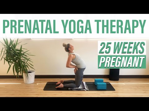 Pregnancy Yoga to Prepare for Labor (25 Weeks Pregnant!) | ROOT Yoga Therapy with Jasmine