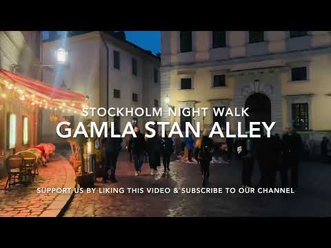 Stockholm Walks: Gamla Stan Alleys | Stockholm's Old Town | Stortorget|Night Walk | Street Sounds|4K