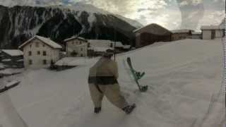 preview picture of video 'Fatsuit Snowboarding Samnaun Januar 2013'