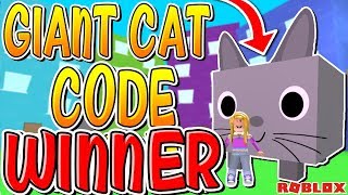 Roblox Pet Simulator Giant Cat Code Toy Plush म फ त - new world leak in roblox pet simulator and cat code giveaway winner