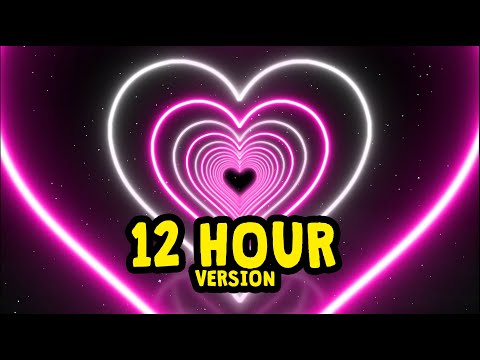 Neon Lights Love Heart Tunnel Particles Background 12 HOUR | 4K Vj loop Disco Pink and White