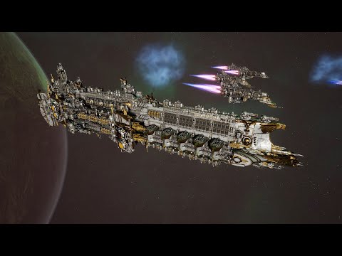 Imperial Navy vs Tau Protector Fleet - Skalgrim Mod - Massive Battle - Battlefleet Gothic Armada 2