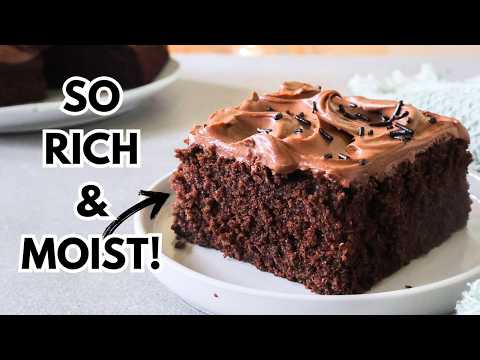 Best CHOCOLATE SHEET CAKE with Chocolate Whipped Buttercream |  Moist & Rich with Creamy Frosting