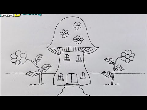 How to Draw fairy's House | Draw a Fairy Home Tutorial and Fairy Home