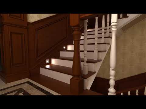 Installation of sensor-controlled stair lighting