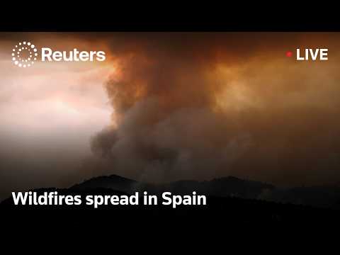 Video Thumbnail: LIVE: Wildfires spread in Spain, emergency operations continue