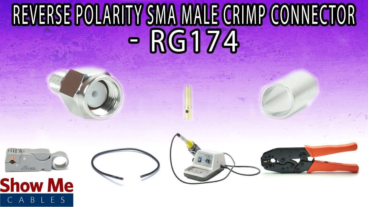 Reverse Polarity SMA Male Crimp Connector For RG174 - Perfect For DIY Installs!
