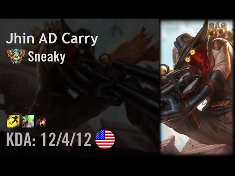 Jhin AD Carry vs Ezreal - Sneaky - NA Challenger Patch 6.8