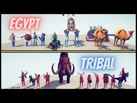 EGYPT TEAM vs TRIBAL TEAM - Totally Accurate Battle Simulator - TABS