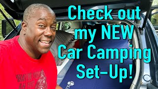 New Car camping bed set up