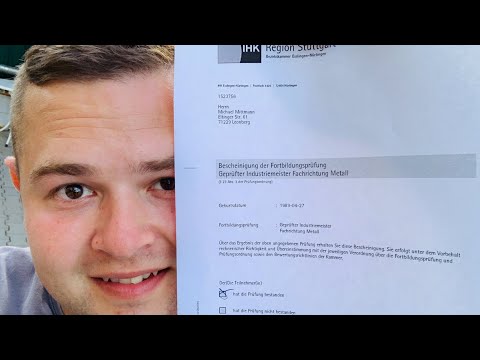Fachgespräch bestanden! Jetzt bin ich Industriemeister (Metall) !!!