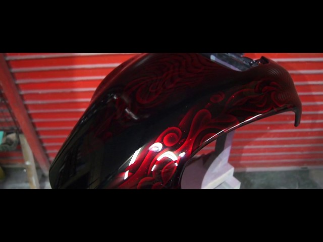 CUSTOM PAINT YAMAHA V-MAX Candy-Red Graphic