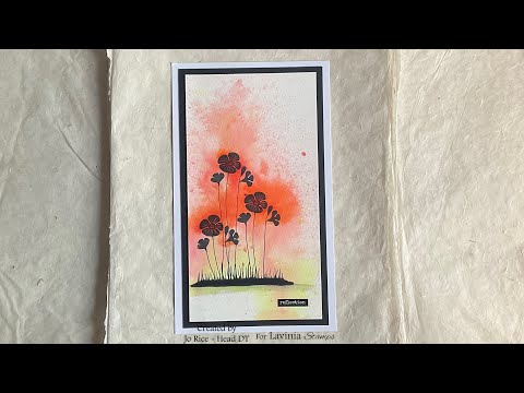 Poppies glowing Amber by Jo Rice #laviniastamps #dinklepowder #poppies