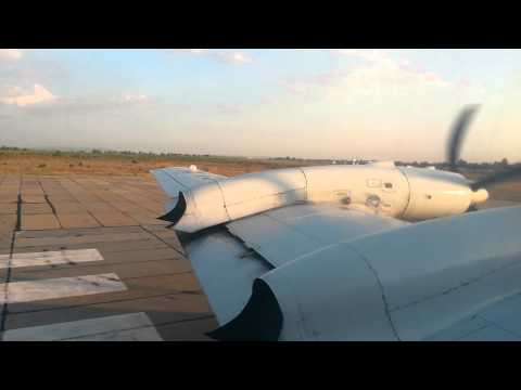 взлет с Бельбека Ил 18, 31.07.14г.