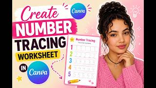 How to create number tracing worksheet in canva Tutorial | #canva