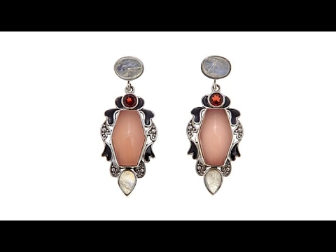 Nicky Butler Pink Chalcedony and Gem Enamel Earrings