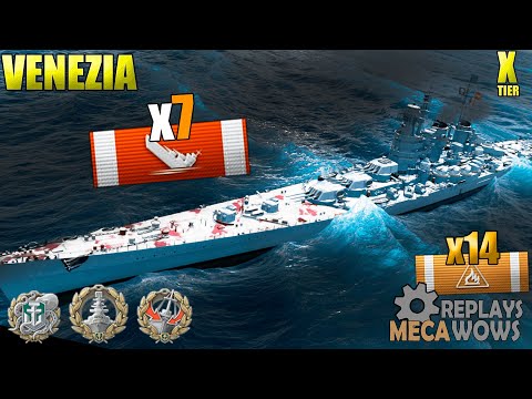 Venezia 7 Kills & 176k Damage | World of Warships Gameplay 4k