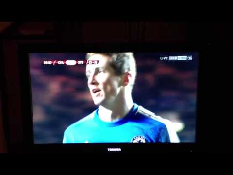 Torres missing penalty against Steaua Bukarest in Europa Le