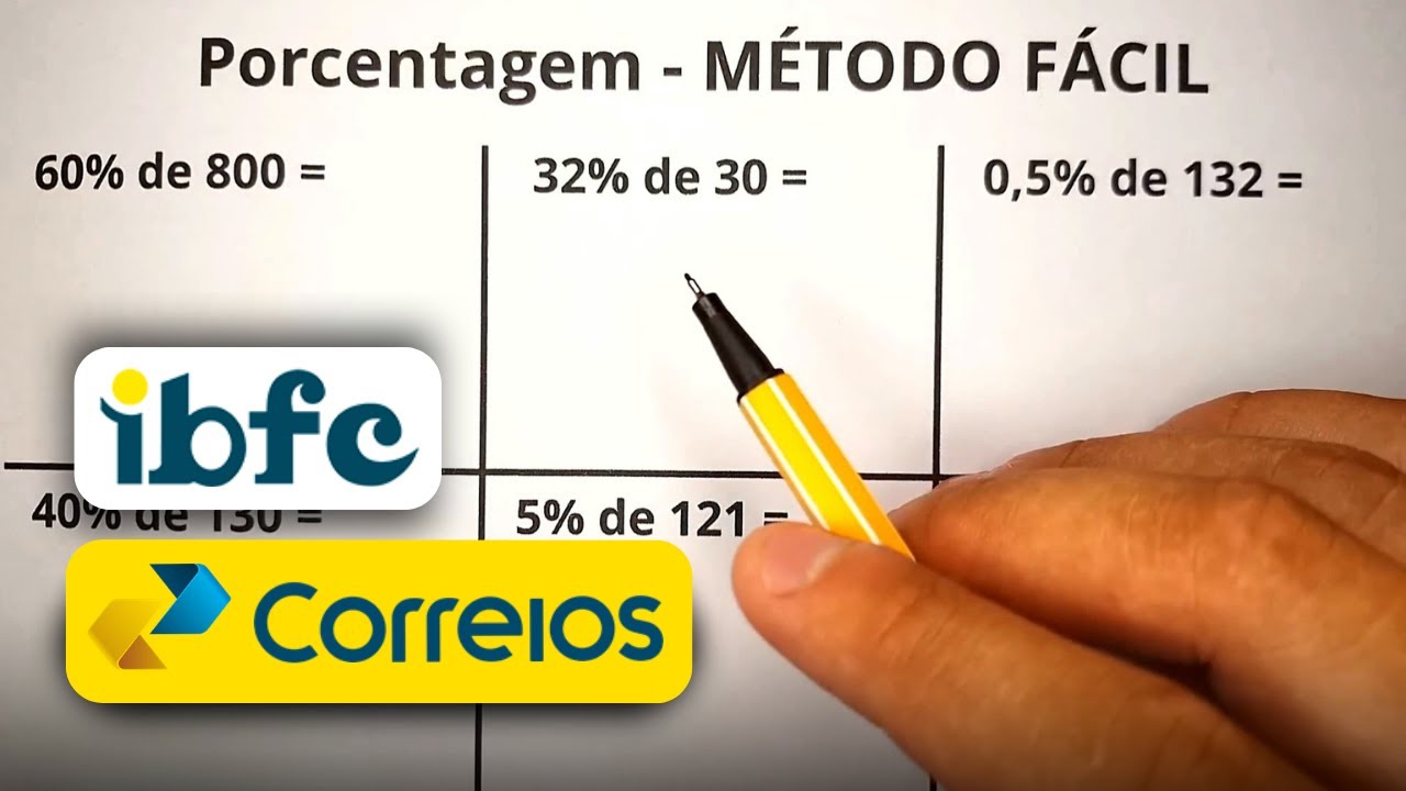 PORCENTAGEM EM 10 MINUTOS | MATEMÁTICA NO CONCURSO CORREIOS 2024 | Matemática banca IBFC