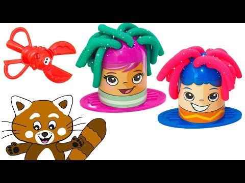 Pukkins leker frisör - lek och lär dig färger med trolldeg