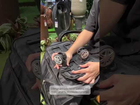 Gambar Passport Vanda Tote Bag Travel Expandable Dengan Roda - Hitam