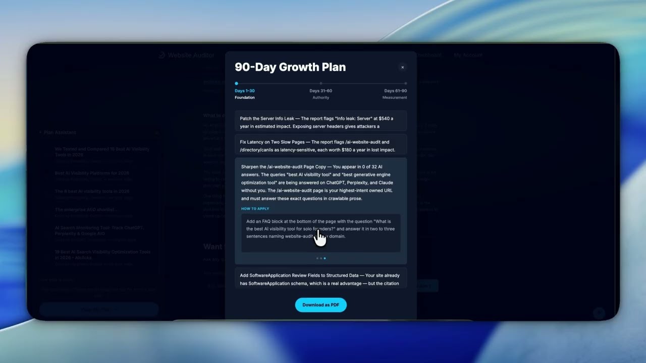 AI Website Auditor demo video